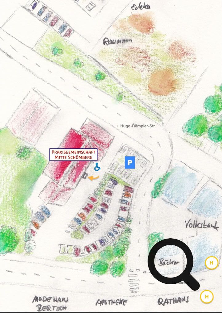 Lageplan Praxis Mitte