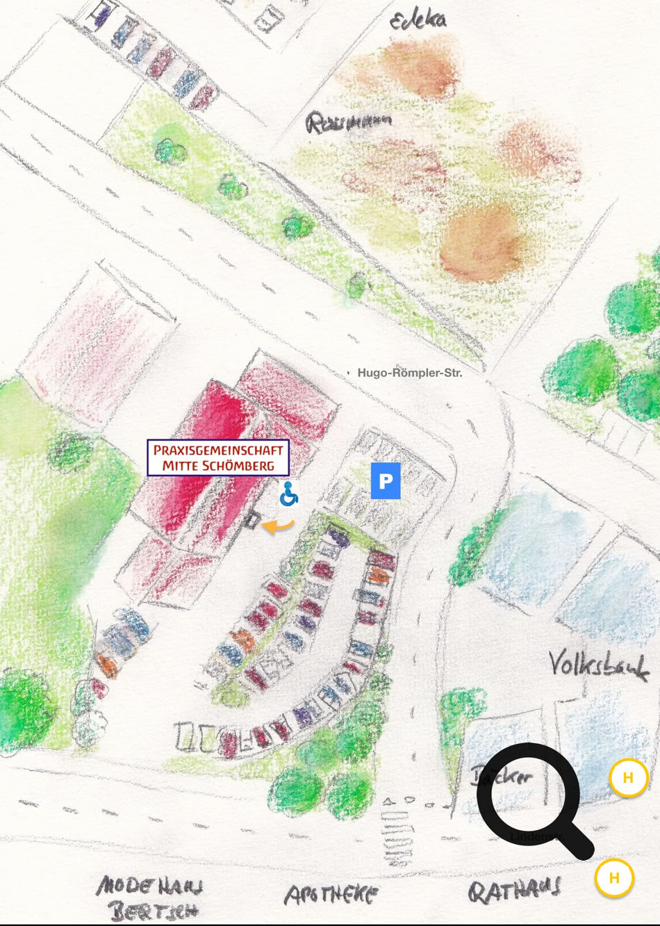 Lageplan Praxis Mitte